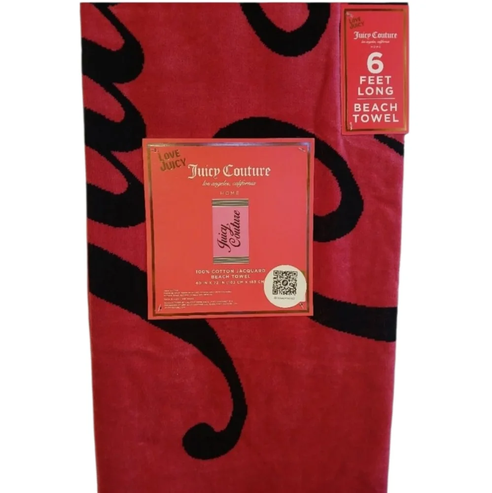 Juicy Couture Fuschia and Black Towel - 40x72